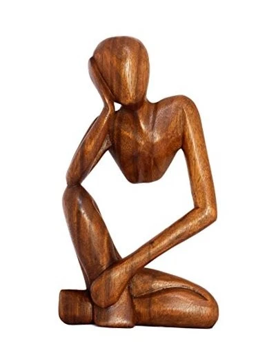 G6 Collection 12" Abstract Sculpture Statue Wooden Handmade Handcrafted Art