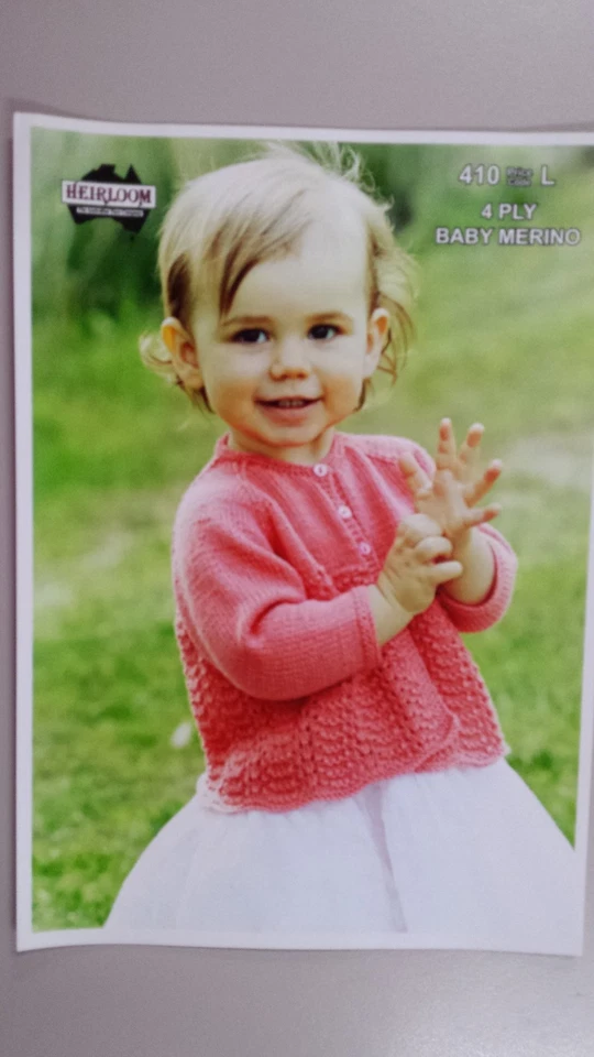 Heirloom Knitting Pattern #410 to Knit Child's Cardigan in 4 Ply - image 1 of 1