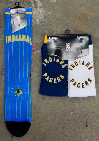 3 Pack NBA Indiana Pacers Logo Socks Crew Blue Yellow Jersey City Fit Edition Cover