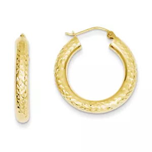 Orecchini a cerchio tondo in oro giallo 14 kt D/C 4 mm TC536 - Foto 1 di 1