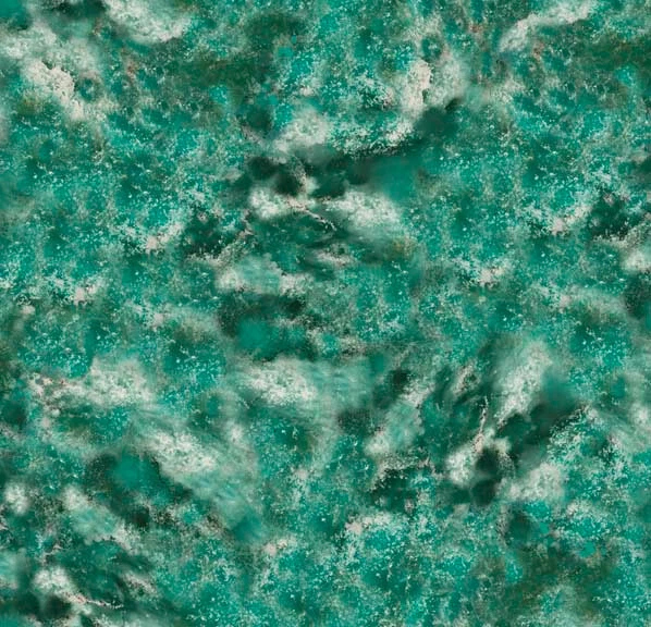 WILD HORSES WATER TEXTURE BY QUILTING TREASURES TEAL SEA FOAM COTTON FABRIC - Image 1 of 1