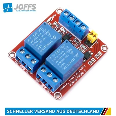 2-Kanal 5V Relais Modul mit Optokoppler (2Ch Relay Module High/Low Trigger) #2 - Bild 1 von 4