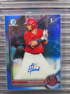 2022 Bowman Chrome Edgar Quero Blue Refractor 1st Prospect Auto #069/150 Angels