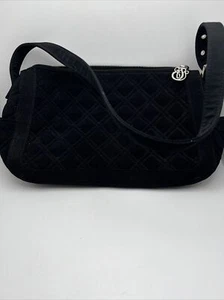 Vera Bradly Black Quilted Top Handle Handbag Purse Shoulder Bag CHARM GR26 - Picture 1 of 7