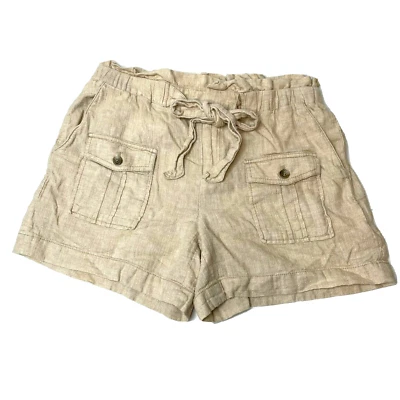 Anthropologie Elevenses 短裤女式小号棕褐色棕色抽绳 — 第 1/4 张图片