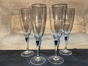 CRISTAL D'ARQUES-DURAND "VENISE SAPHIR" Sektflöten (4) - Bild 1 von 2