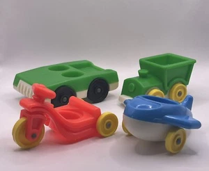 Vintage Fisher Price Riders Lot Of 4: Car, Plane, Train & Tricycle - Picture 1 of 19