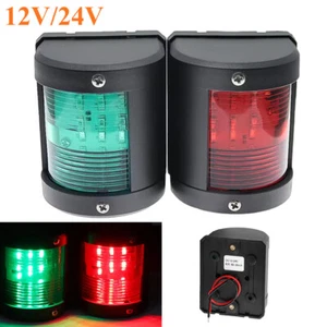 1 Pair Boat Navigation Light IP66 Waterproof Red Green LED Warning Signal Lights - Picture 1 of 8