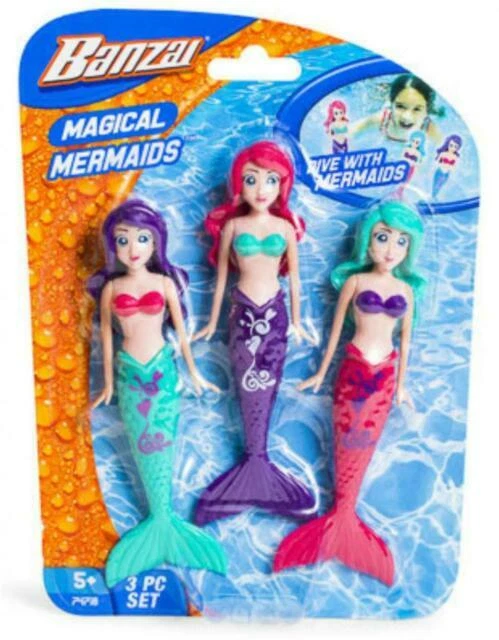 Banzai Spring and Summer Magical 5" Mermaid Dolls - Pack of 3