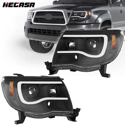 For 2005-2011 Toyota Tacoma LED Tube Black Projector Headlights Right & Left DOT - Bild 1 von 4