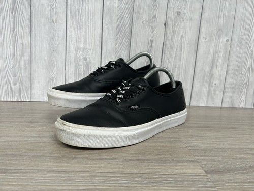 Scarpe da ginnastica Vans nere in pelle taglia 7 sneakers basse bianche casual nere palestra scuola