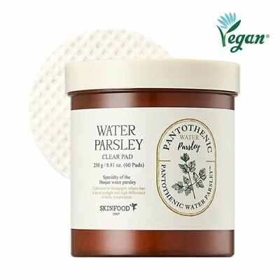 Almohadilla transparente de perejil de agua pantoténico SKINFOOD 250 g 60 almohadillas - belleza coreana Foto 1 de 4
