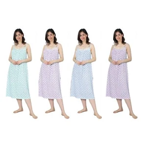 Damen Nachtwäsche aus Baumwolle, ärmellos, Schmetterling und Blumenmuster, - Bild 1 von 5