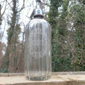 vintage soda syphon seltzer bottle "clarkes scarboro" scarborough - Picture 1 of 2