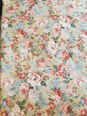 BTHY 1/2 yd Sewing Quilting Fabric Bianca by Moda Floral on Tan - Image 1 of 2