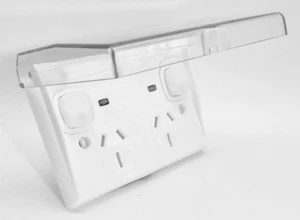 Toma de salida de punto de alimentación doble 15 AMP GPO impermeable exterior Powerpoint - Imagen 1 de 6
