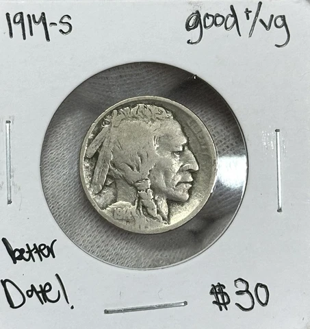 1914 S Buffalo Nickel VG -Better Date! Cover