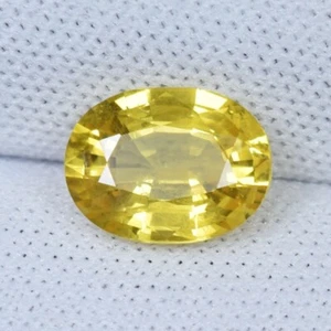 2.25 ct GCI" TOP LUSTROUS LIME YELLOW NATURAL YELLOW SAPPHIRE - Oval Gem Video ! - Picture 1 of 4