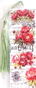 AIRMAIL MUSIC SHEETS/VINTAGE LOOK/FLOWERS UNIQUE Exquisite Bookmarks Women - Picture 1 of 1