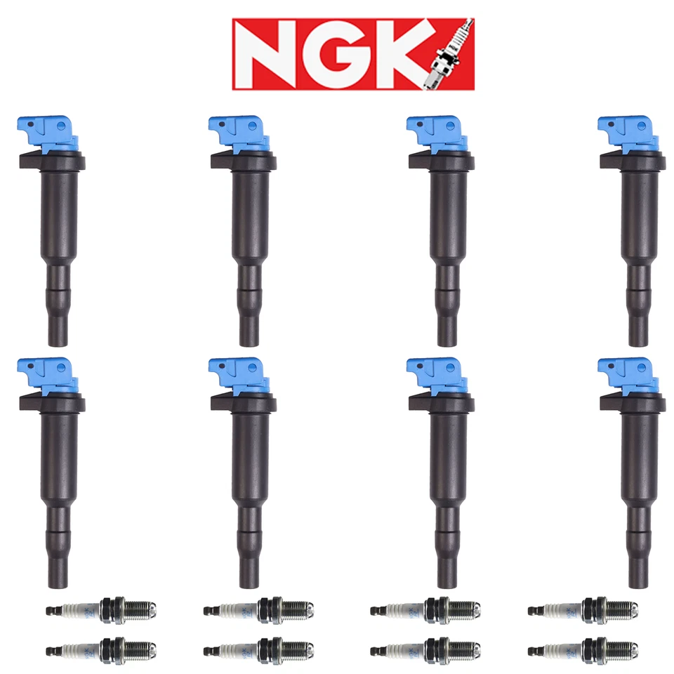 Bujía de iridio NGK + bobina de encendido para BMW 545i 645Ci 745i 2002-2005 4,4 L V8 Foto 1 de 1