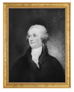 Alexander Hamilton Foto im gealterten Goldrahmen - Bild 1 von 1
