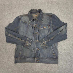 vtg Volcom Jacket Mens MEDIUM blue denim winter button trucker biker Size M - Picture 1 of 8