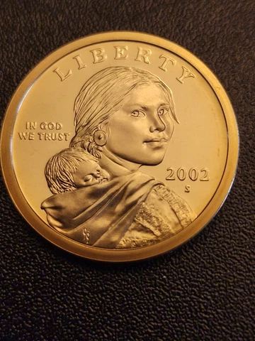 2002 S Proof Sacagawea Dollar - From a proof set - Free Shipping Cover