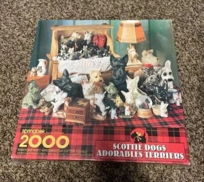 Springbok NIP vintage Scotty Dogs And Adorable Terriers 2000 Piece Puzzle - Image 1 of 2