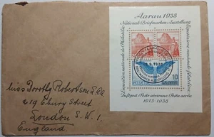 SWITZERLAND Airmail Cover Philatelic Exhibition Aarau Sheet 1938, SG M387a. - Picture 1 of 1