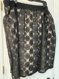Lane Bryant Fancy Circle Midi Skirt Black With Nude Lining Size 26/28 NWT - Picture 1 of 3