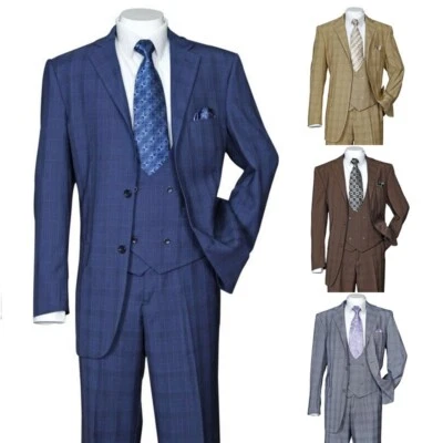 Men's 3 Piece Luxurious Suit With Vest&Pants Two Button Two Side Vents  - Image 1 of 4