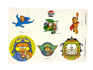 Vintage Pizza Hut Promotional Garfield Stickers (6 Stickers) 1978 Jim Davis RARE - Picture 1 of 5