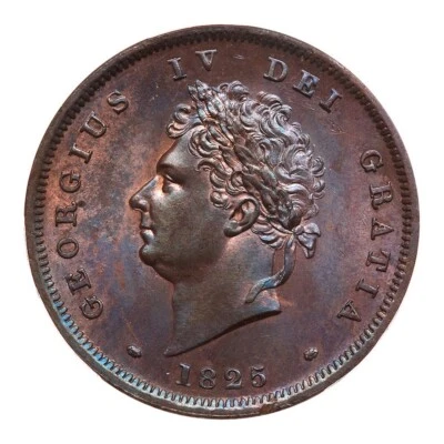 GREAT BRITAIN GEORGE IV  1825  1 PENNY COIN UNCIRCULATED, PCGS CERTIFIED MS64-BN - Image 1 of 4