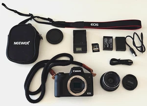 Canon EOS M50 + Objektiv 25mm und Zubehörpaket, guter Zustand - Bild 1 von 6