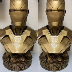 Iron Man MK46 Bust Statue 14in Figure Resin Painted Display Bronze Color INSTOCK