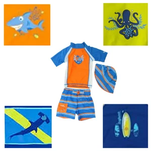 UV SKINZ Boys' 3 Piece Swim Set UPF 50+ Sun Protection Swimwear Swimsuit - Picture 1 of 20