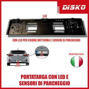 PORTATARGA CON TELECAMERA CON LED KIT RETROMARCIA 2 SENSORI 170 ° VISIONE NOTTE - Foto 1 di 3
