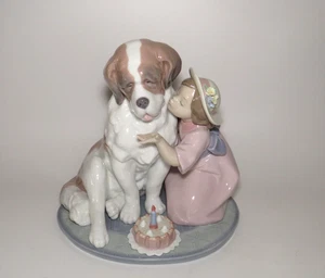 Lladro A Birthday Kiss #6632 Gloss Finish 8.5" Francisco Polope Figurine - Picture 1 of 13