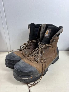 Carhartt Work Boots Mens Size 14 Brown Waterproof Steel Toe CME8355 Leather - Picture 1 of 14