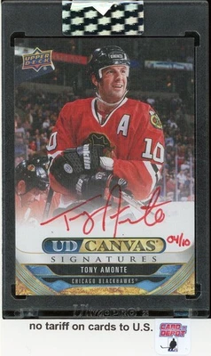 2024-25 Upper Deck Clear Cut Canvas Signatures Red Ink #CSTA Tony Amonte 4/10 - Image 1 of 2