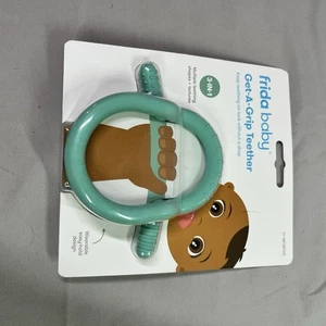 Frida Baby Get A Grip 3 In 1 Teether Silicone Multiple Shapes Textures Green - Picture 1 of 2
