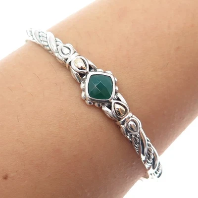 JAI от John Hardy 14K золото серебро реальный халцедон браслет 8» - Изображение 1 из 4