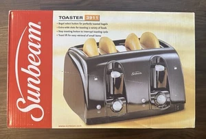 NEW SEALED BOX Sunbeam 4-Slice Wide Slot Toaster-Model #3911, Black - Picture 1 of 2