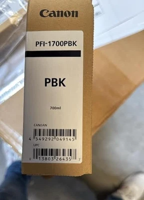 Cartucho fotográfico de tinta preta Canon PFI-1700PBK - 700ML 2025.04 nova caixa lacrada. - Imagem 1 de 3