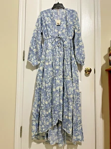 NUEVO CON ETIQUETAS $168 Vestido Free People Pappiet Midi En Bluebell Combo Talla XS - Imagen 1 de 12