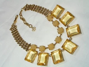 ...ANN TAYLOR...Collana Dichiarativa In Lucite Con Tono Oro E Toni Ambra... - Foto 1 di 8
