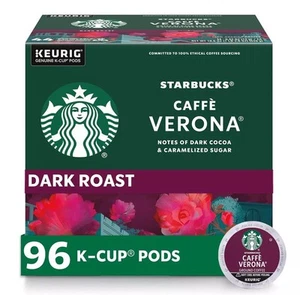 Starbucks K-Cup Coffee Pods, Dark Roast Coffee, Caffè Verona Keurig Brewers 96 - Picture 1 of 1