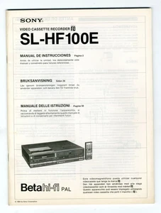 SONY - SL-HF100E - MANUAL DE INSTRUCCIONES - ORIGINAL BOOK - Foto 1 di 1