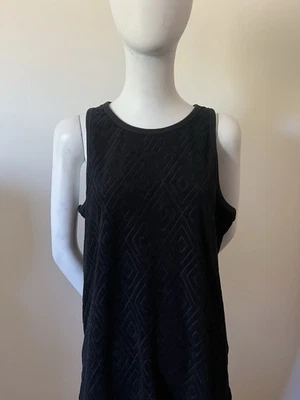 Regata Feminina Kenneth Cole Preta The Terry Cloth Tamanho P Nova Com Etiqueta - Imagem 1 de 4