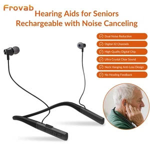 Wiederaufladbares Hals-Bügel Hörgerät OTC für Senioren 35 dB Verstärkung Silikon - Picture 1 of 11